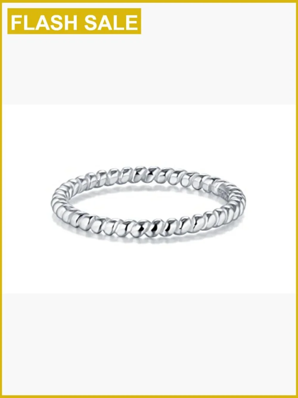 925 Sterling Silver Twisted Eternity Stackable Ring 2mm Size 4-12